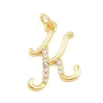 Brass Micro Pave Clear Cubic Zirconia Pendants