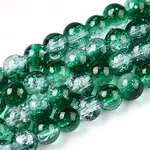Baking Paint Crackle Glass Bead Strands