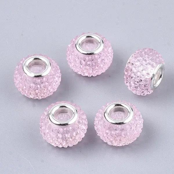 Resin Rhinestone European Beads