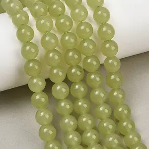 Natural Dyed White Jade Beads Strands