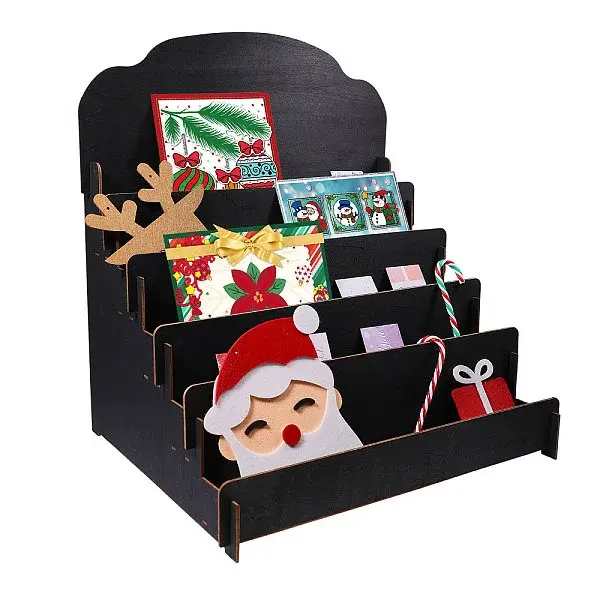 5-Tier Wood Display Riser Stands for Greeting Cards
