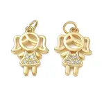 Brass Micro Pave Clear Cubic Zirconia Pendants
