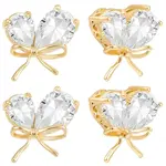 10Pcs Brass Micro Pave Clear Teardrop Cubic Zirconia Pendants