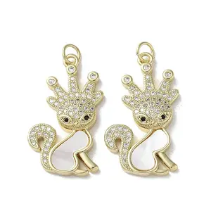 Brass Micro Pave Cubic Zirconia Pendants