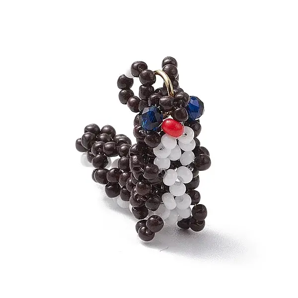 Glass Seed Beaded Squirrel Pendants
