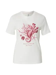 ONLY Tričko 'ONLKITA'  pitaya / rosé / strieborná / šedobiela