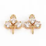 Brass Micro Pave Clear Cubic Zirconia Peg Bails