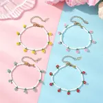 Floral Glass Seed Bead Charm Bracelets for Women