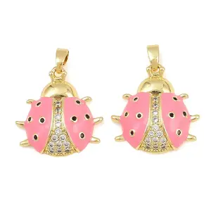 Brass Micro Pave Cubic Zirconia Pendants