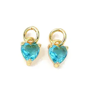 Brass Micro Pave Cubic Zirconia Charms