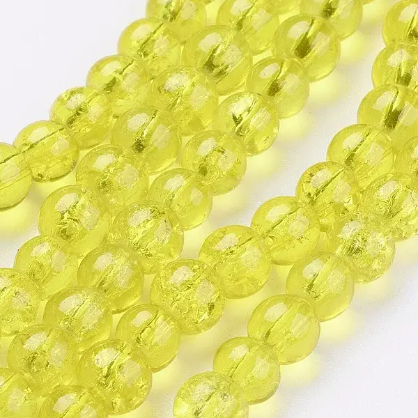 Spray Painted Crackle Glass Beads Strands