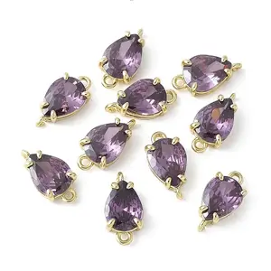 Brass Pave Cubic Zirconia Connector Charms