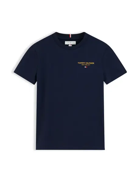 TOMMY HILFIGER Tričko 'ESSENTIAL'  námornícka modrá / zlatá žltá