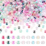 500Pcs Inside Colours Transparent Glass Seed Beads