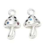 Brass Micro Pave Colorful Cubic Zirconia Charms