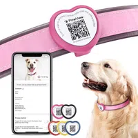 PawView chytrá známka pro psy a kočky srdce - růžová