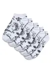 Bandana Pattern No Show Socks 5-Pack white