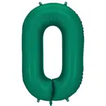 Balónek foliový lahvově zelené číslo "0" 86 cm
