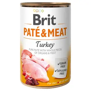 BRIT Paté & Meat Turkey konzerva pro psy 400 g