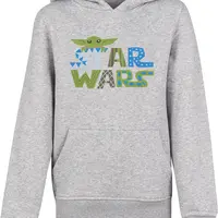 Dětské barevné logo Star Wars s kapucí vřesově šedé