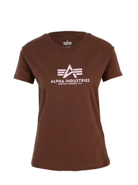 ALPHA INDUSTRIES Tričko  hnedá / ružová