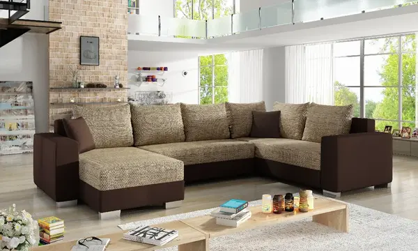 Sedací souprava Marco Provedení: Levá U, látka: Berlin 03/ Soft 66 dark brown