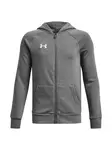 UNDER ARMOUR Športová mikina so zipsom 'Rival'  sivá melírovaná / biela