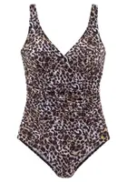 LASCANA Jednodielne plavky  hnedá / čierna / biela