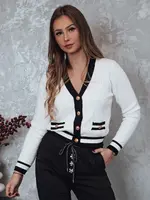 Dámský svetr FUZZY rozepínací bílý