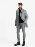 Ombre Patterned single-breasted men's coat with pockets - grey