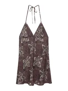 Pull&Bear Letné šaty  fialová / baklažánová / šedobiela