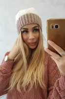 Kesi Fleecová čepice Bibiana K264 burgundy+ecru