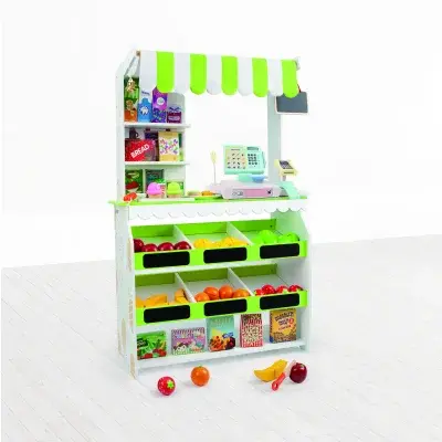 Hrací set obchod - potraviny dřevěný