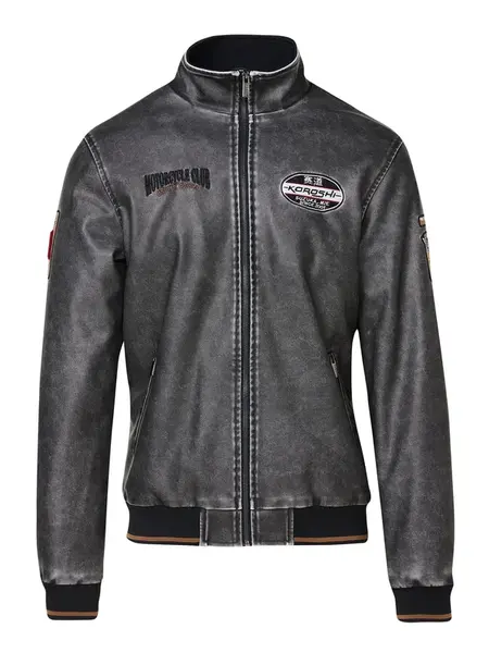 KOROSHI Prechodná bunda  hnedá / antracitová / čierna / šedobiela