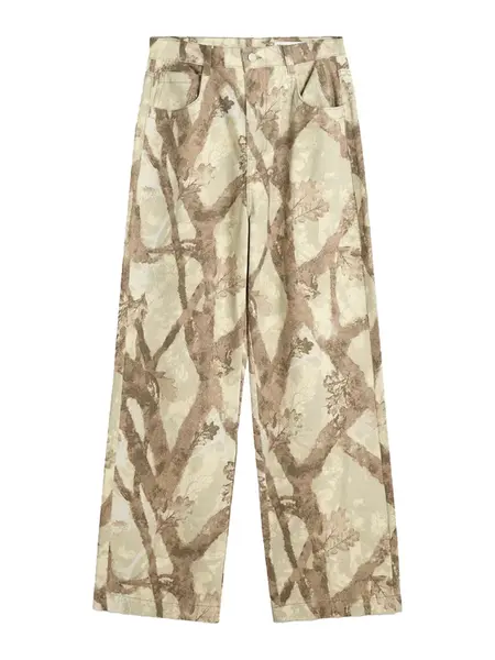 Bershka Džínsy  brokátová / kaki / olivová / pastelovo zelená