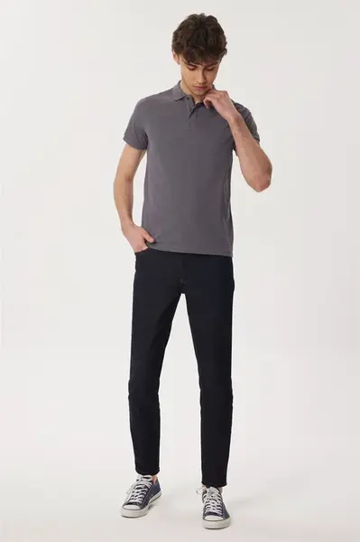 Pánské tričko s límečkem Lee Cooper Miless antracitové barvy