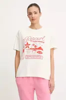 Bavlněné tričko Rip Curl SURF SUPPLY dámské, béžová barva, 0JUWTE