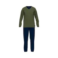 TOM TAILOR Dlhé pyžamo  námornícka modrá / zelená