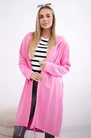 Kardigan s potiskem oversize světle růžové barvy