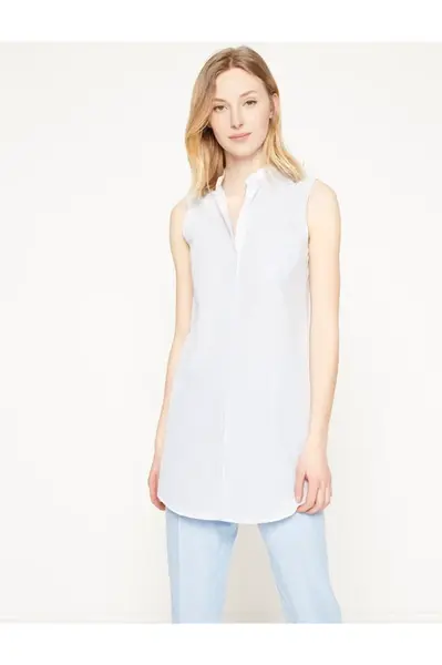 Koton Women's Blue Striped Tunic