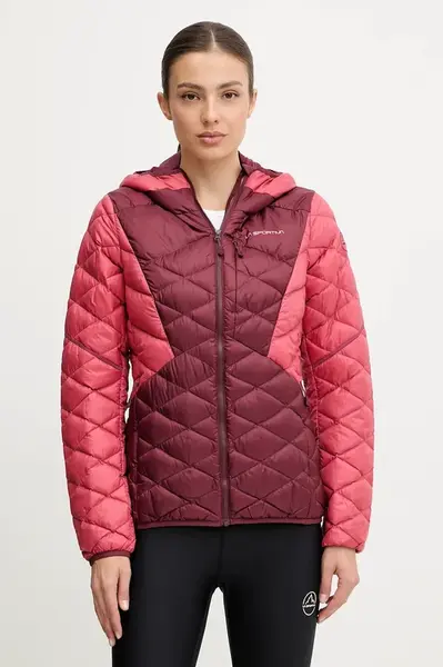 Péřová sportovní bunda LA Sportiva Pinnacle Down vínová barva, ZASJ098