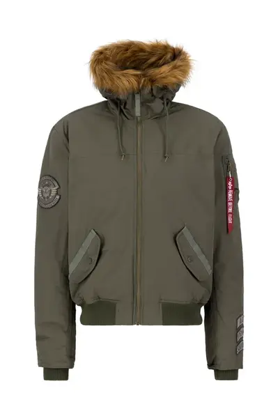 ALPHA INDUSTRIES Zimná bunda 'Arctic Guardians '  olivová / krvavo červená / biela