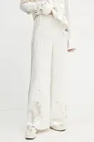 Kalhoty Forte Forte dámské, béžová barva, široké, high waist, 13258_my pants