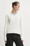 Svetr z hedvábné směsi Guess Jeans béžová barva, lehký, W4BR84 Z3HO2