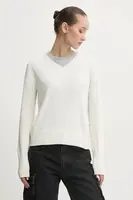Svetr z hedvábné směsi Guess Jeans béžová barva, lehký, W4BR84 Z3HO2