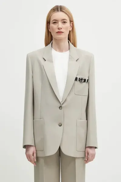 Sako Coperni Belted Pocket Tailored béžová barva, oversize, COPV69F3004