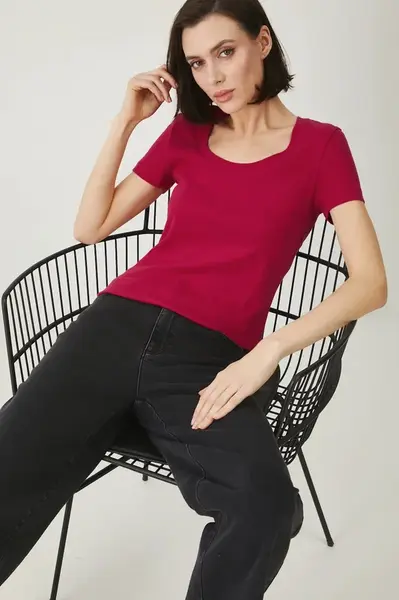 Bavlněné tričko Medicine dámské, červená barva