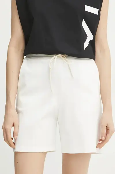 Kraťasy Liviana Conti dámské, bílá barva, hladké, high waist, F5SI40