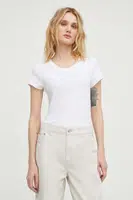 Bavlněné tričko G-Star Raw dámské, bílá barva, D24533-4107
