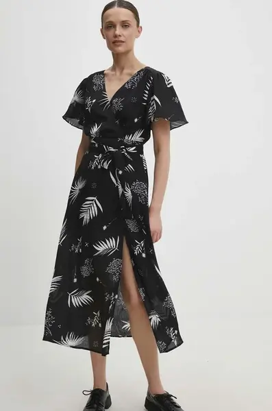 Šaty Answear.LAB černá barva, midi